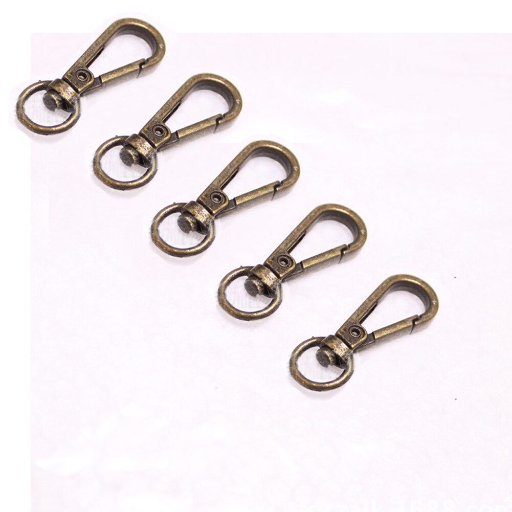 1-5 pçs 4 tamanhos de metal giratória gatilho lagosta fecho snap gancho fivela chave colhedor para diy artesanato mochila saco peças acessórios: bronze S