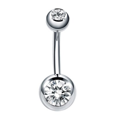 10pcs/lot Steel Belly Button Rings Gem Navel Piercing Nombril Ear Piercings Navel Earring Belly Piercings Body Jewelry Pircings: 1PC White