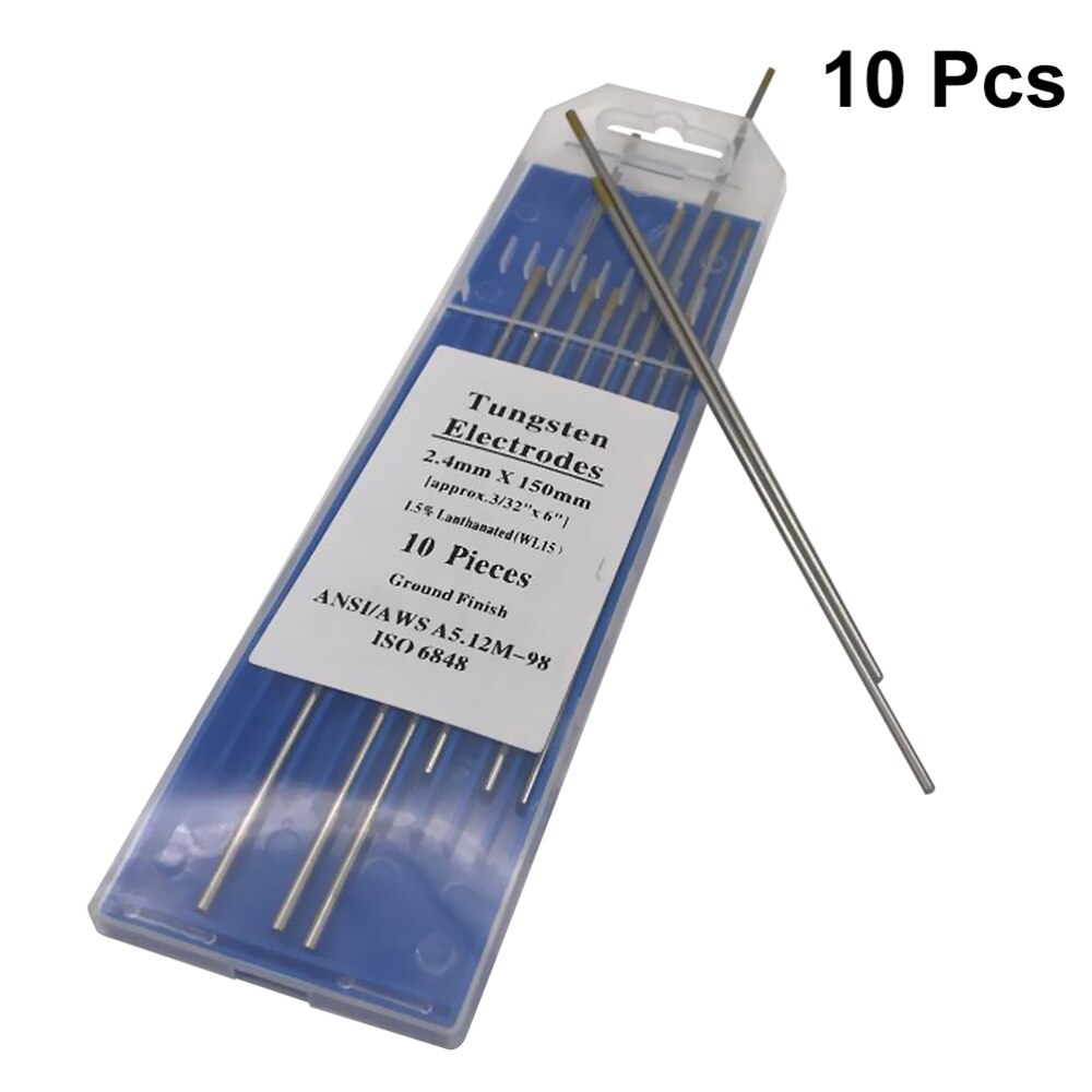 10pcs/1 Bag TIG Welding Tungsten Electrodes 1.5% Lanthanated WL15 Tungsten Electrode Welding Rods (1.6MM x 150MM): Silver 2