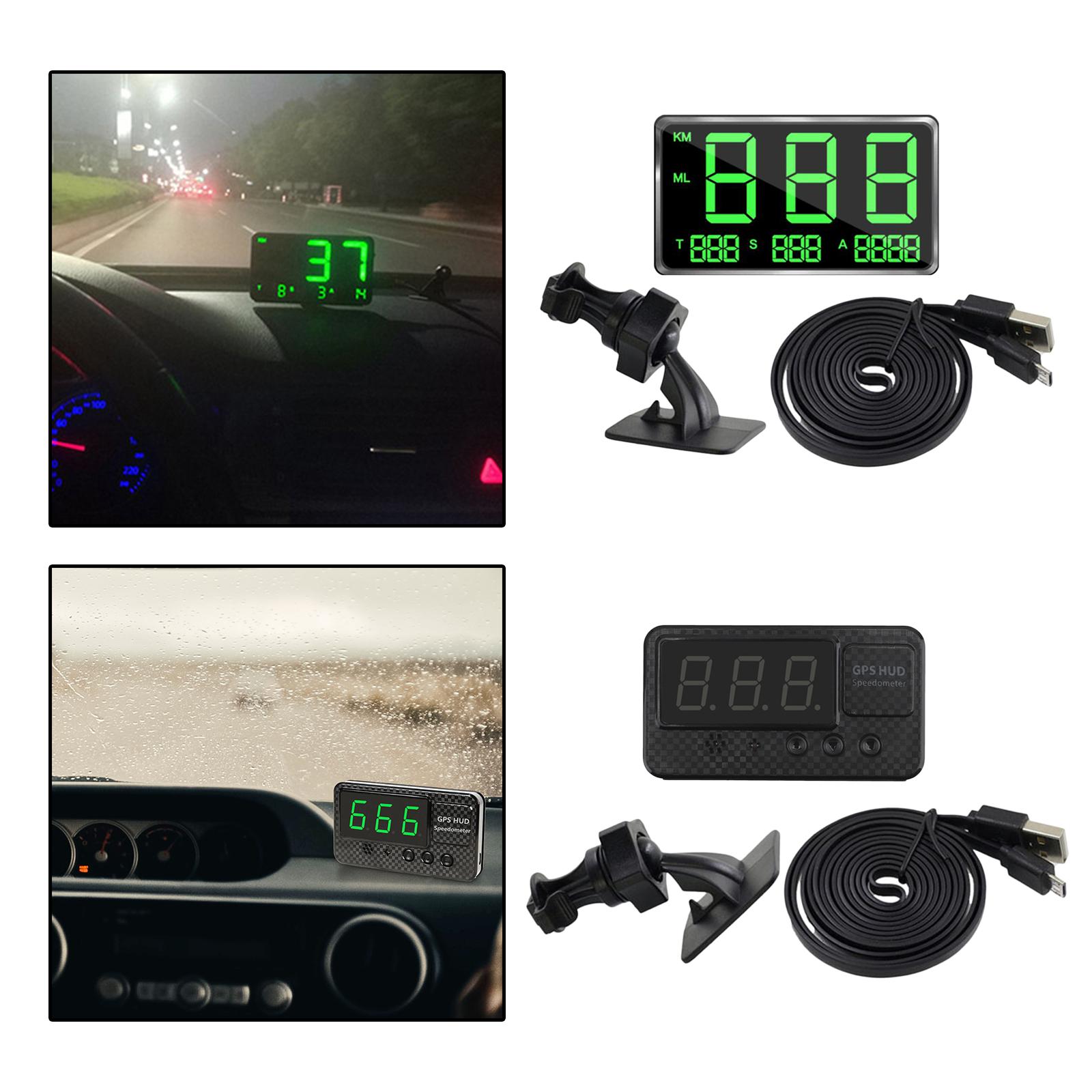 Universal Car GPS Speedometer Speed Alert HUD Head Up Display for All Cars SUV Vehicles Fatigue Driving Alarm Safe Driving