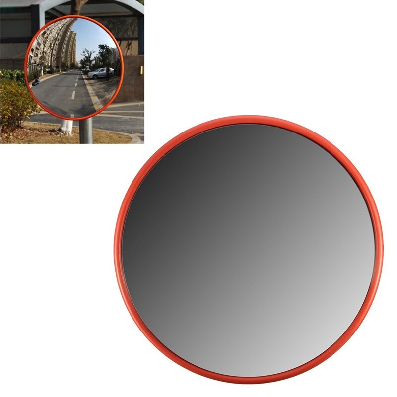 30Cm Wide Angle Security Road Mirror Curved for Indoor Burglar Outdoor Safurance Roadway Safety Traffic Signal Convex Mirror(Ora: Default Title