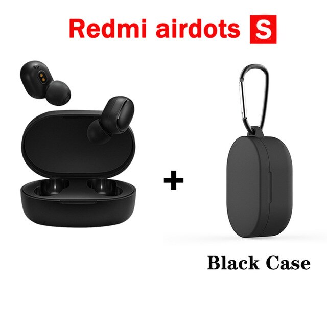 Original Xiaomi Redmi Airdots 2 TWS Earphone Wireless bluetooth 5.0 Earphone Stereo Noise Reduction Mic Voice Control Air2 SE: AirDots S Black