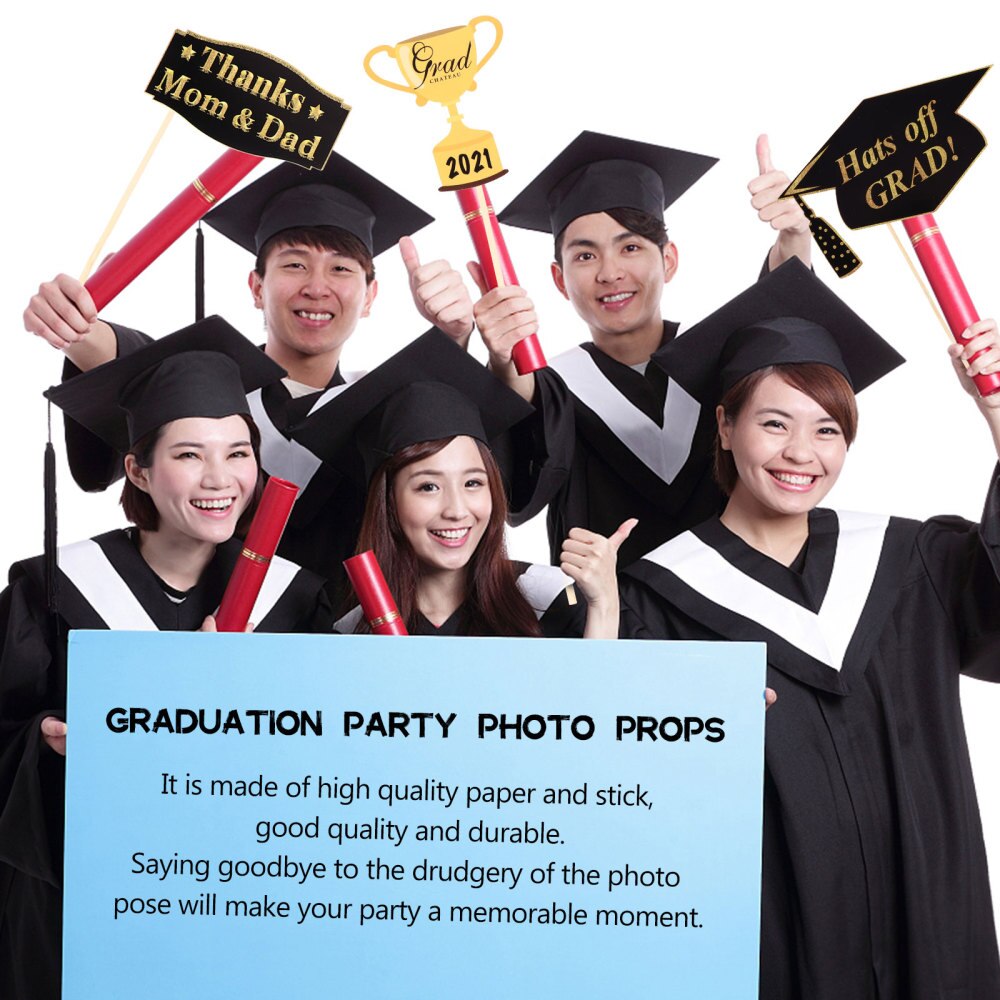 20pcs Graduation Party Photo Props Party Favors Glitter Photography Accessories
