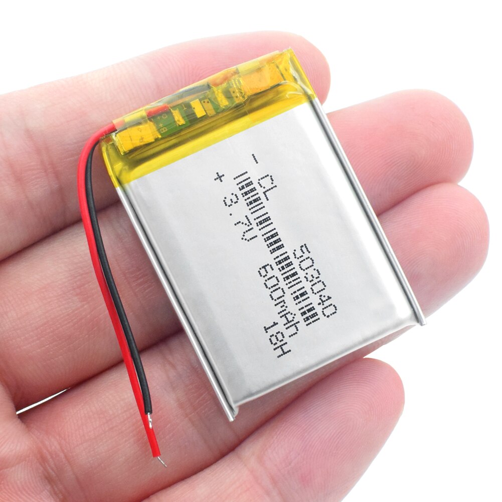 503040 3.7V 600mAh 053040 Lithium Polymer Li-Po li ion Rechargeable Battery For Mp3 MP4 MP5 GPS DVD Toy LED Light Headphone