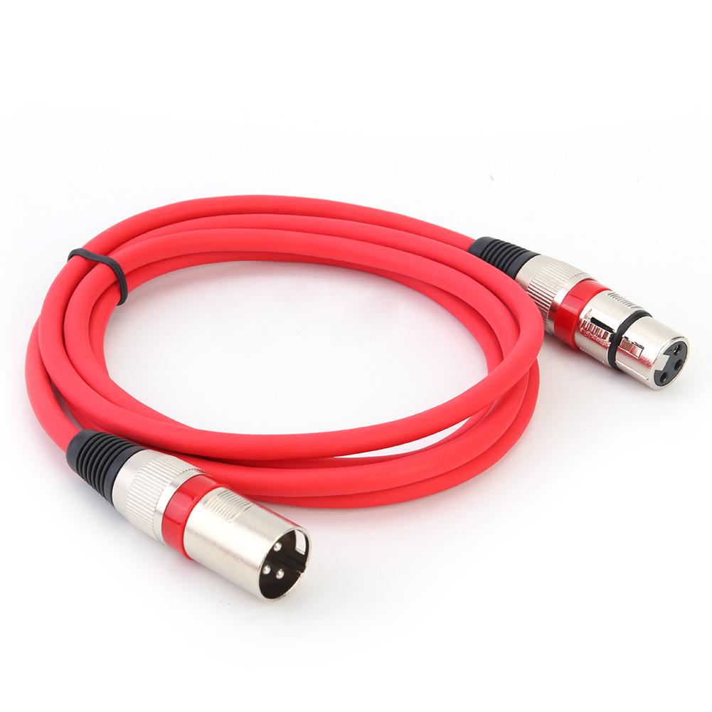 Zink-legierung stecker Bunte 5,9 ft DMX Bühne DJ Kabel XLR 3Pin Männlichen zu Weiblichen Stecker Draht verbindung von audio ausrüstung: Rot