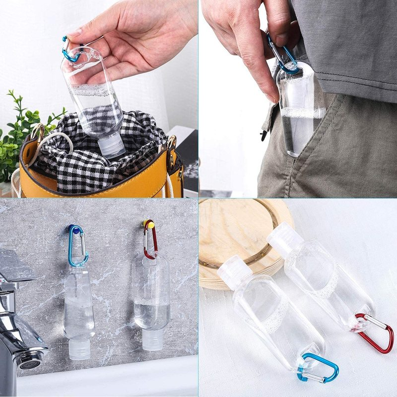 30ml 50ml Refillable Bottles with Hook Hand Sanitizer Containers Travel Bottles Alcohol Container Transparent Bottle Random Hook