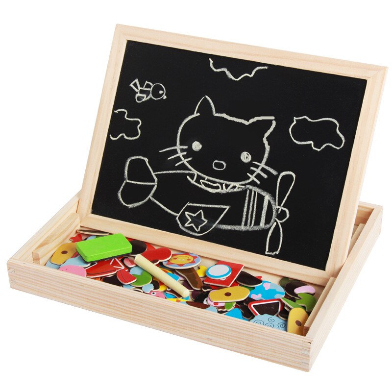3D Wooden Magnetic Puzzle - Figures, Animals, Vehicles, Drawing Board - Educational Toy for Kids