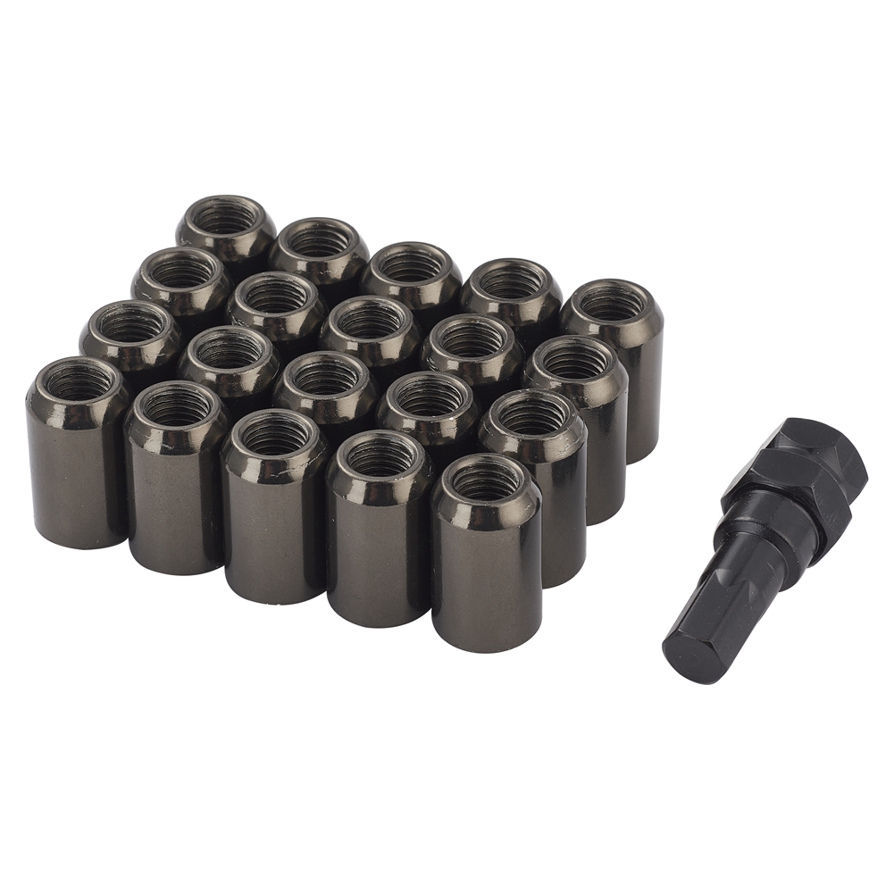 20 stücke 32mm Länge Auto Rad Muttern Hexagon 20mm M12 * 1,25 M12 * 1,5 Radmuttern JDM racing Zubehör Aluminium Kegel Konische Sitz: Titanium Color / M12x1.25