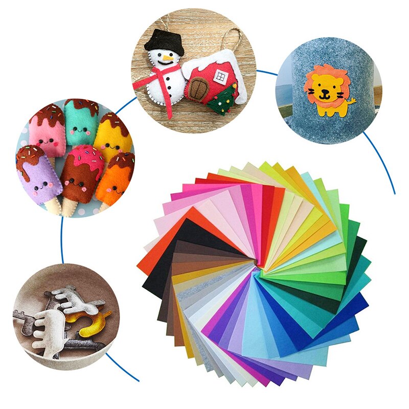 10pc/lot Felt Fabric Sheets DIY Craft Felt Non-Woven Fabric for Handmade Patchwork Home School Projects Decoration