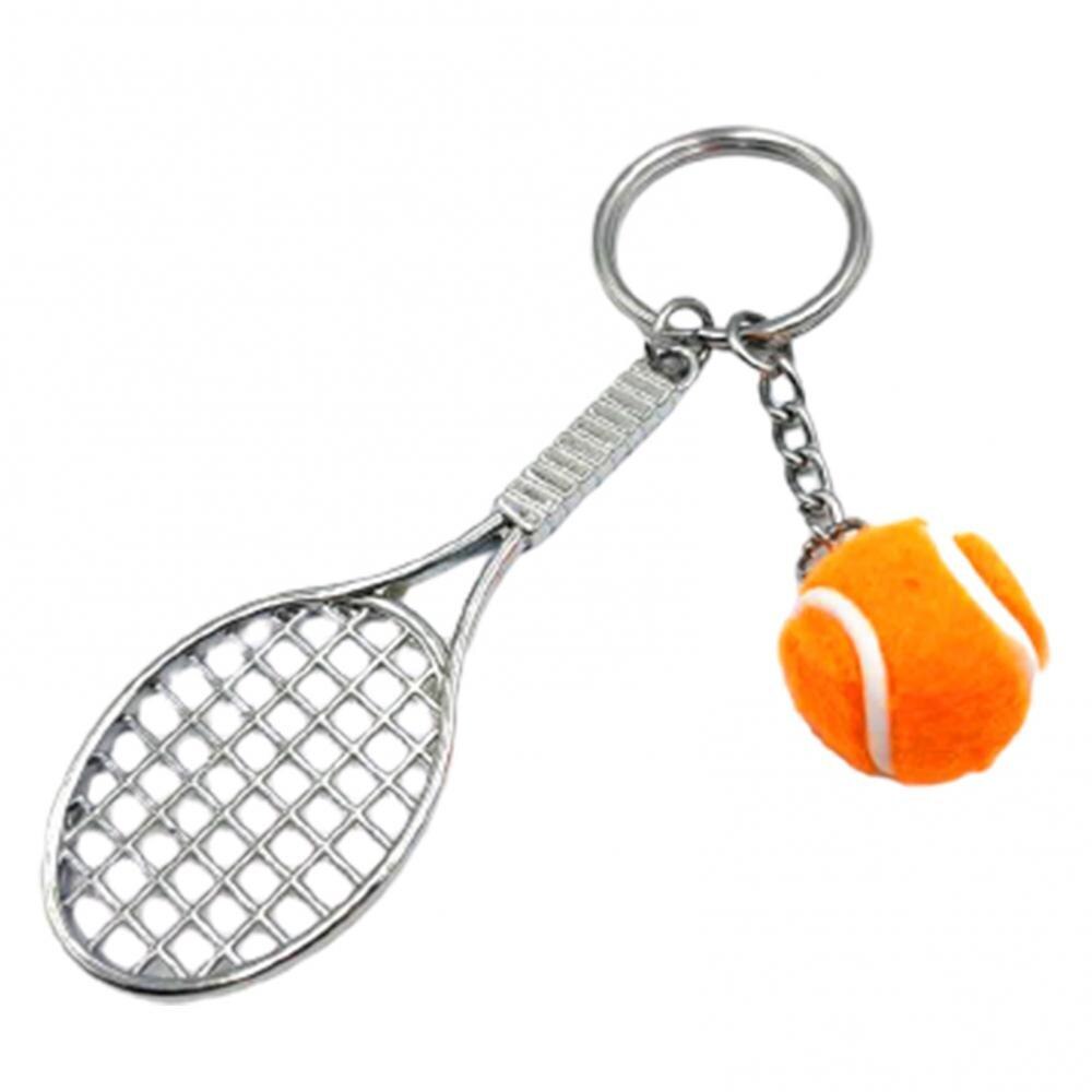 Keychain Anhänger Schlüssel 2Stck Sport Fan Mini Tennis Tasche Schlüsselring DIY Handwerk Zubehör: Orange