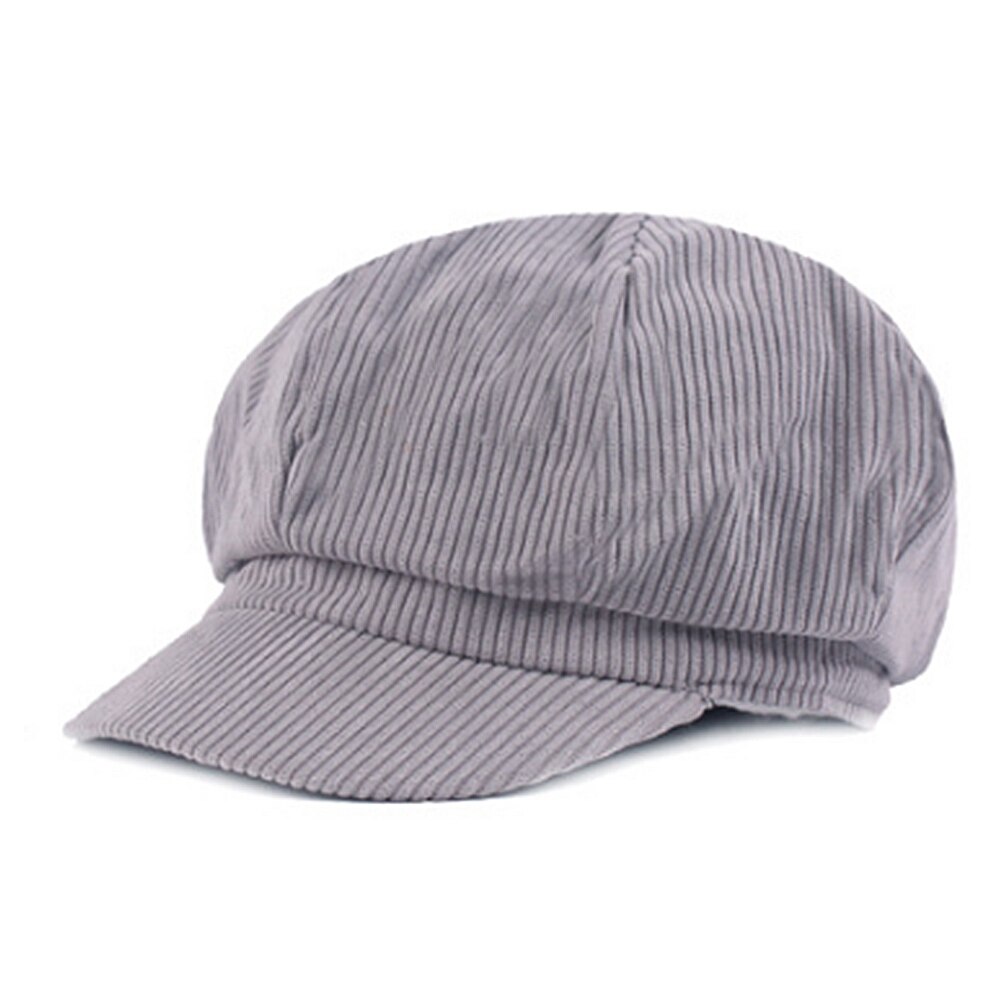 Sombrero a la para mujeres Gorras Planas Snapback Casquette sombrero de sol Octagonal gorro de caballero Newsboy boina gorra plana de invierno: grey