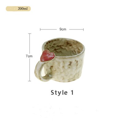 Lovely Ceramic Coffee Cup Retro Style 200ml Small Volume Original Mug: Style 1