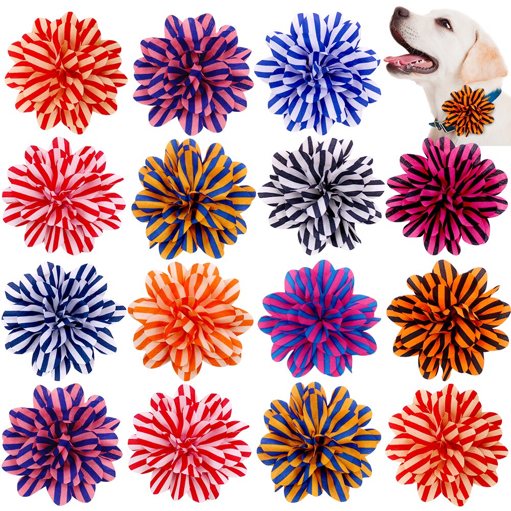 Gros nœud papillon à rayures pour chien, 8cm, 50/100 pièces, accessoires pour animaux de compagnie, meilleure , Yorkshire Terrier
