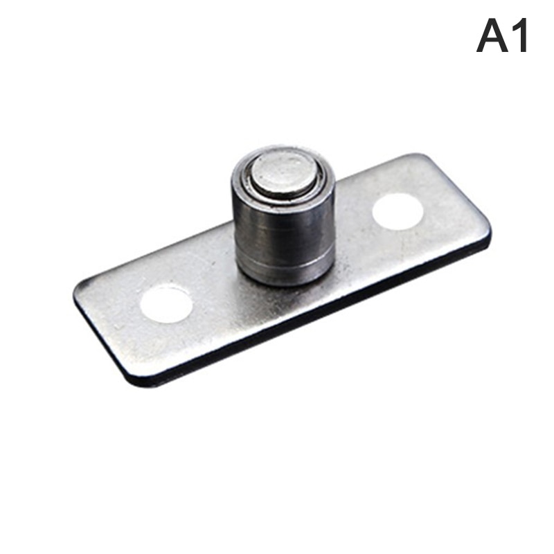 2Pcs Floor Mount Sliding Wooden Door Guide Roller Retainer Top Hung Pivot Brass Wheel Bottom Grooved: silver