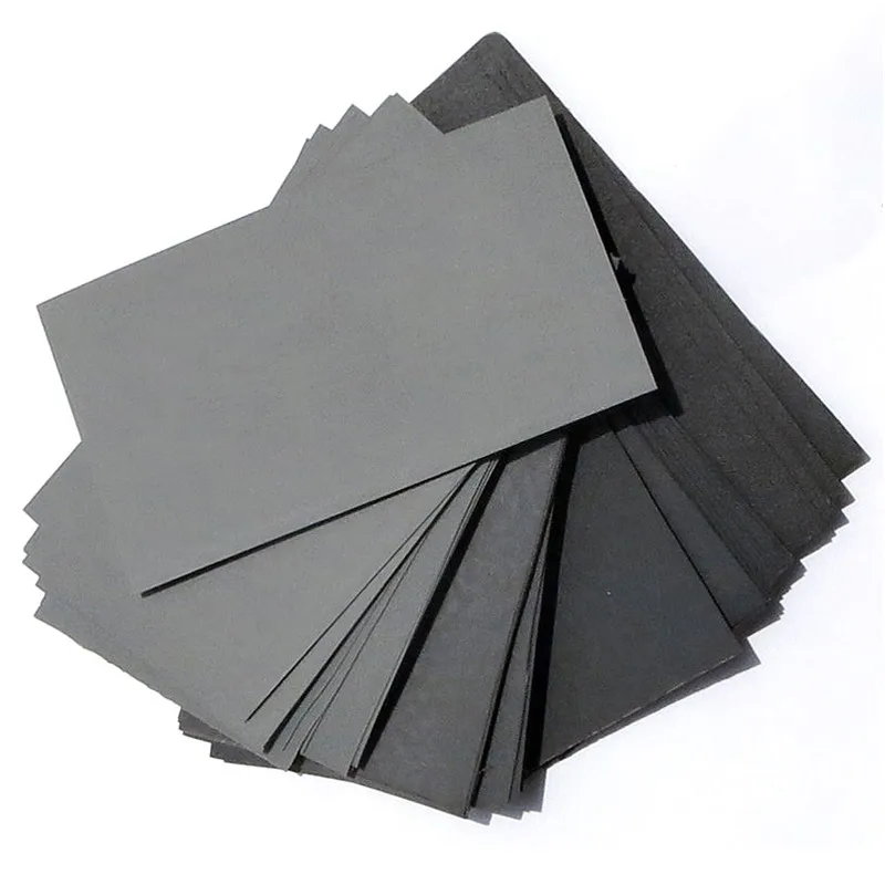 Papier de Verre à Grain 600/800/1000/1200/1500/2000/2500, 10 Pièces, Polissage du Métal, du Verre, de la Céramique, du Bois, Ponçage à l'Eau/Sec, Outils Convertible: Grey