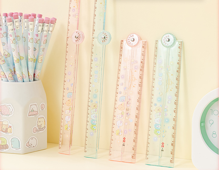 1PC 30CM Cartoon Folding Scale Ruler Bookmarks Book Page Marker Students School Stationary Measuring