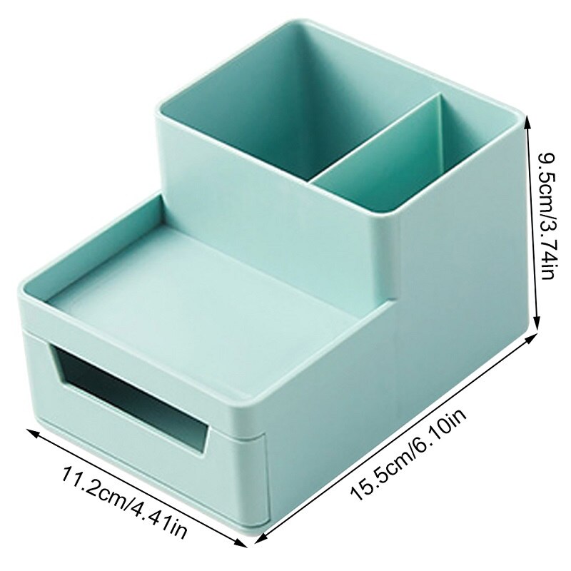 WBBOOMING Plastic DIY Storage Box Multi-functional Make Up Organizer Stackable File Cabinet Pencil Holder Desktop Storage Tool: Green 1