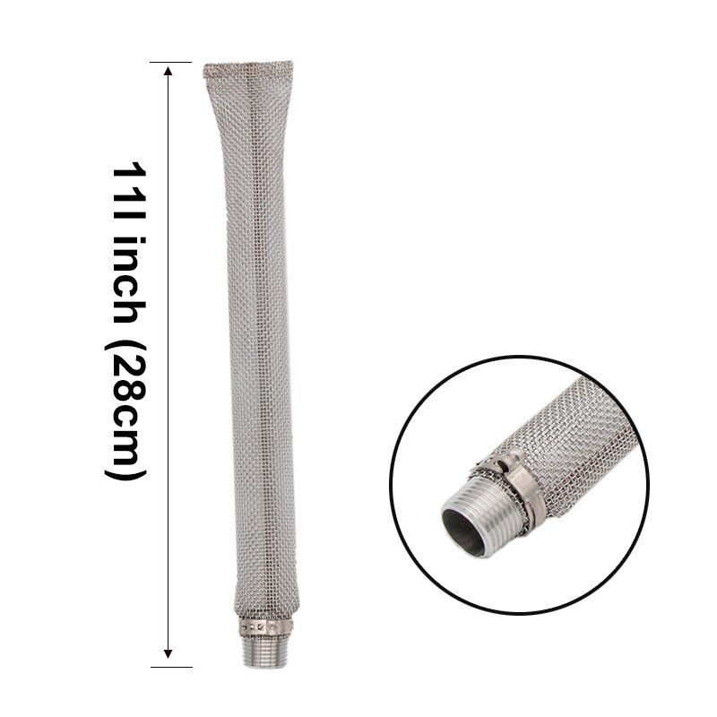 11 " (28cm)  bazookaskærm i rustfrit stål med 1/2 " npt til hjemmebrygget ølkedel eller mos tun hop filterskærme