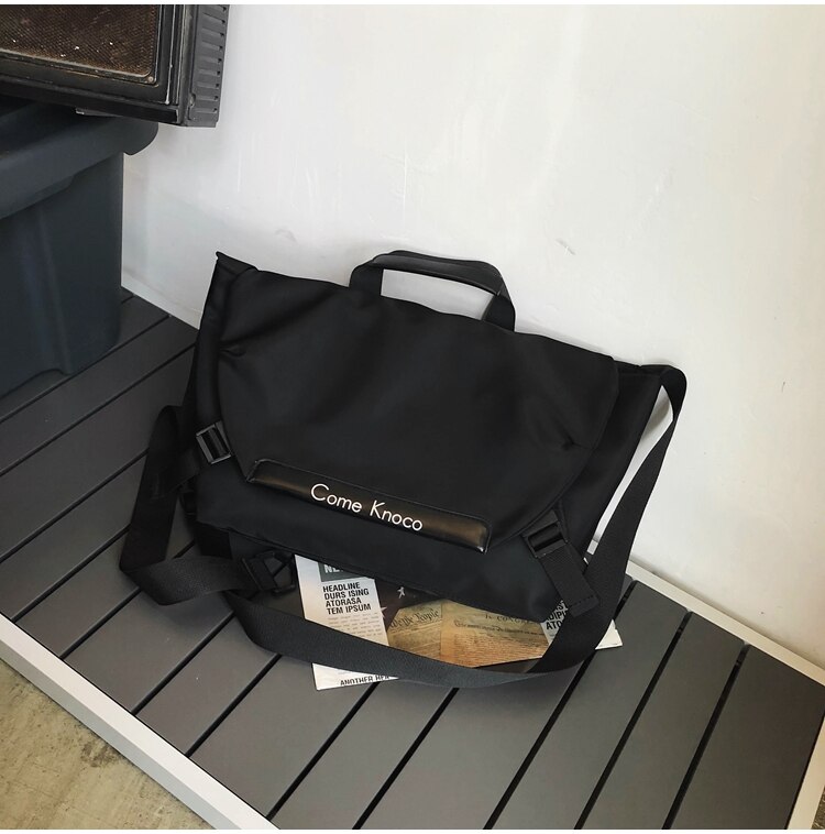 Schultertasche für damen, große umhängetasche, marken-sporttasche, schlichte freizeittasche, businesstasche, sporttasche: Schwarz