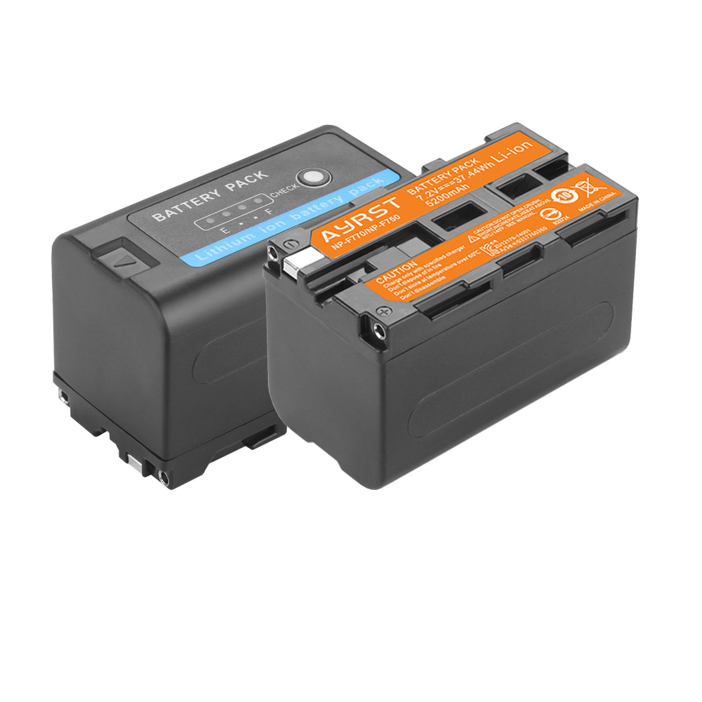 5200- mah-akku mit led-anzeige für sony np f970 f960 f550 f570 qm91d ccd -rv100  f750 np f770 np-f750 led-usb-ladegerät: 2 batterie
