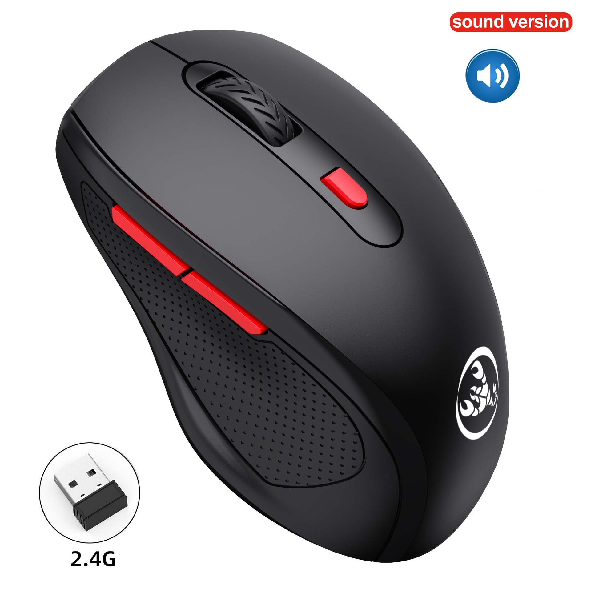 Bluetooth Wireless Mouse 1600DPI Adjustable 6 keys Optical Computer Mouse 2.4GHz Ergonomic Mice For Laptop PC Sound Silent Mouse