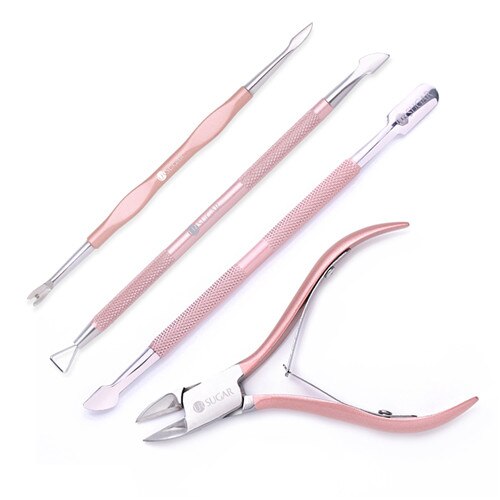 Azúcar UR oro rosa, para uñas cutícula cortauñas de tijeras cortador de cutículas producto para eliminar la piel muerta de pedicura de uñas de arte