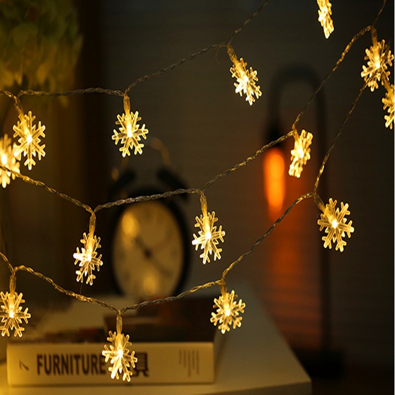 Kinder LED Schneeflocke String LightsToys Batterie Stecker Betrieben Girlande Dekoration Für Weihnachten Baum Neue Jahr Zimmer Geburtstag Tag