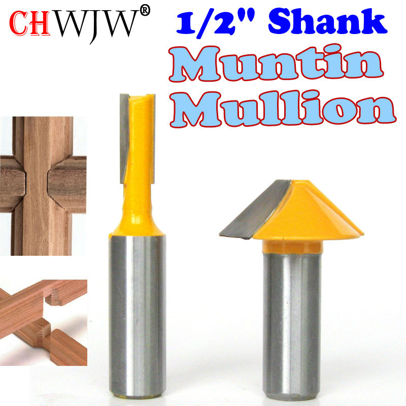 2 pc 1/2" SH Window grill Muntin/Mullion Cutter Router Bit Set woodworking cutter Tenon Cutter for Woodworking Tools