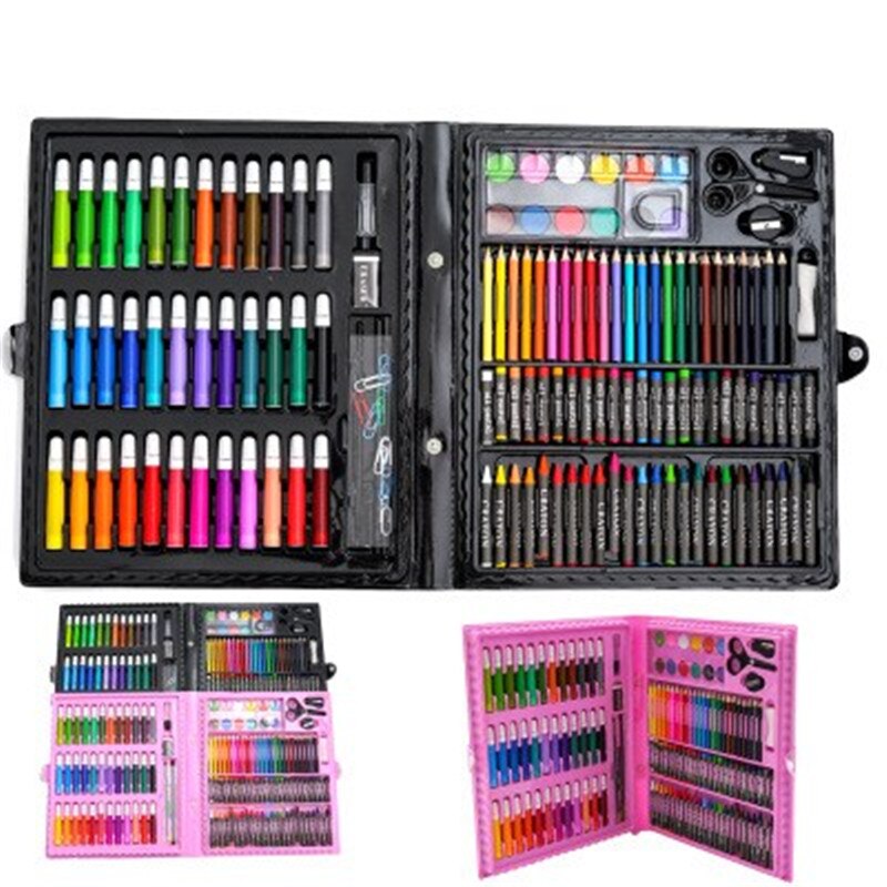 150 Pcs Water Color Pen Crayon Oil Pastel Painting Drawing Tool Kids Art Set Children Drawing Set Kids Supplies Stationery Set