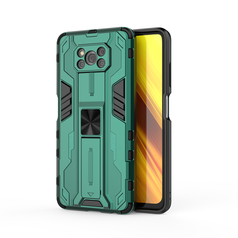 For Poco-X3 Pro Case Magnetic Kickstand Armor Camera Lens Protect Phoen Case For Xiaomi Poco X3 NFC Little X 3 PocoX3 Back Cover: ABS / Brown