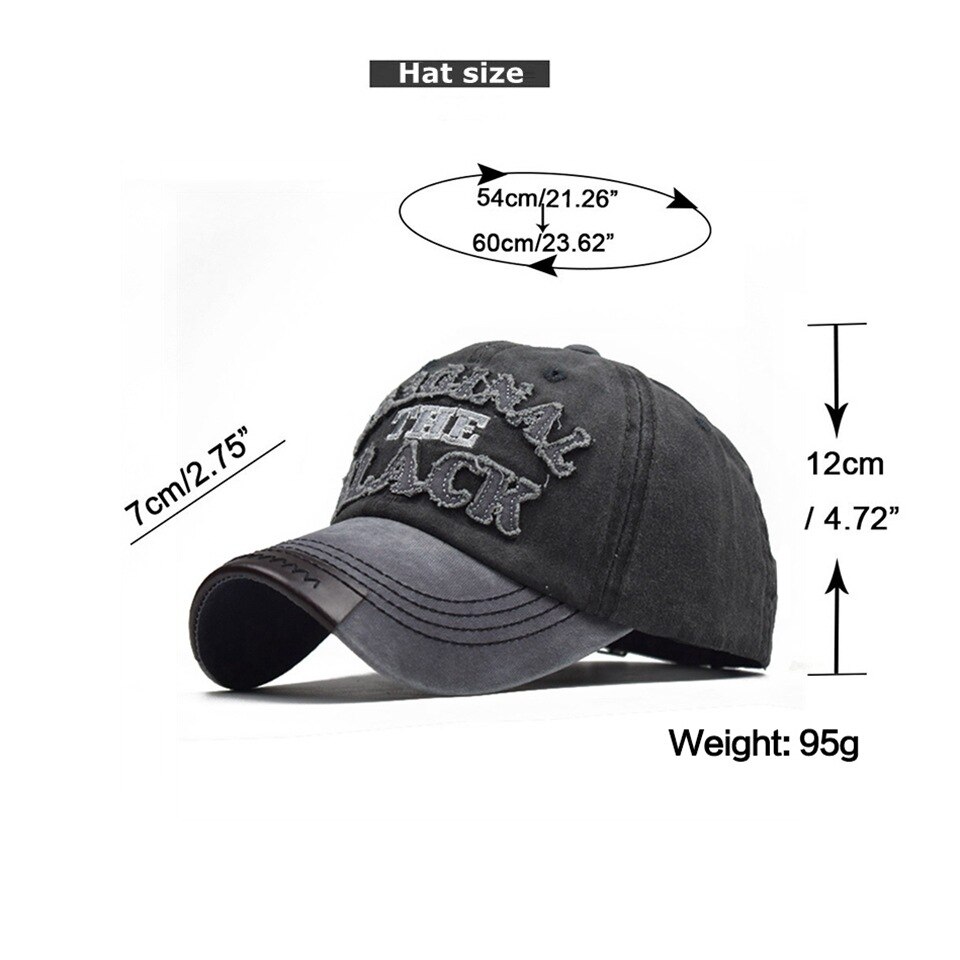 Verstelbare katoenen baseballpet voor heren, vintage snapback pet voor dames, streetwear, distressed, gescheurde hiphoppetten