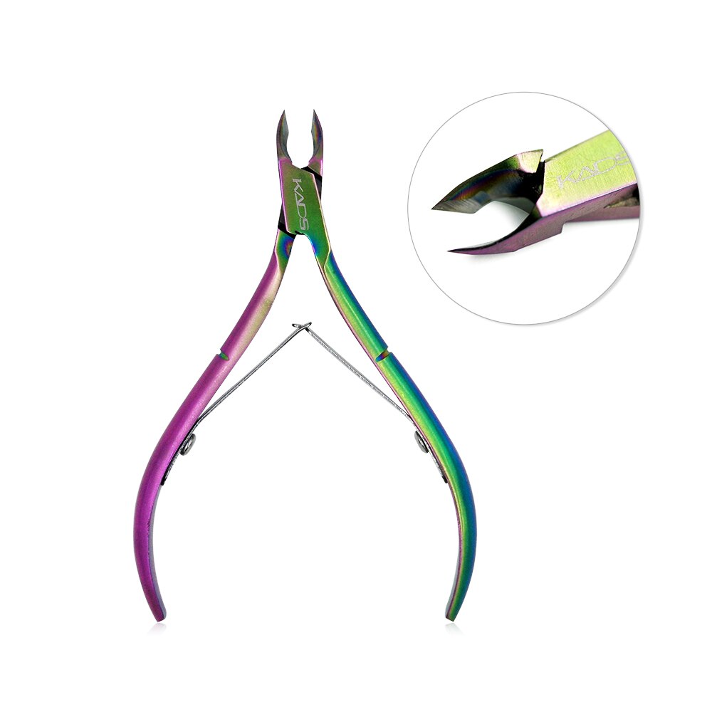 KADS 1pieza Empujador Levantador de Cutículas Cutícula Removedor de gancho delgado de Acero Inoxidable de color mágico como muestra la imagen 8 estilo Arco Iris tungsteno acero uñas herramientas cutícula Pusher: 1
