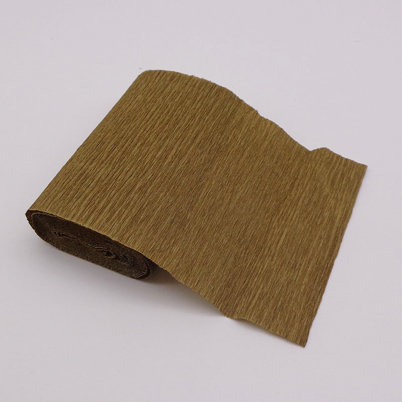 250*15cm Crinkled Crepe Paper Flower Wrapping Craft DIY Paper Streamer Scrapbooking Origami Party Decoration Packing Material: Brown