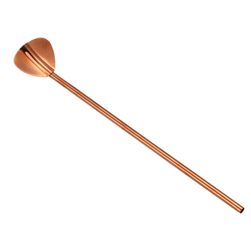 Cuillère à café en paille en acier inoxydable | Longue et créative pailles à boire écologiques offre des pailles en métal spéciales de: rose gold