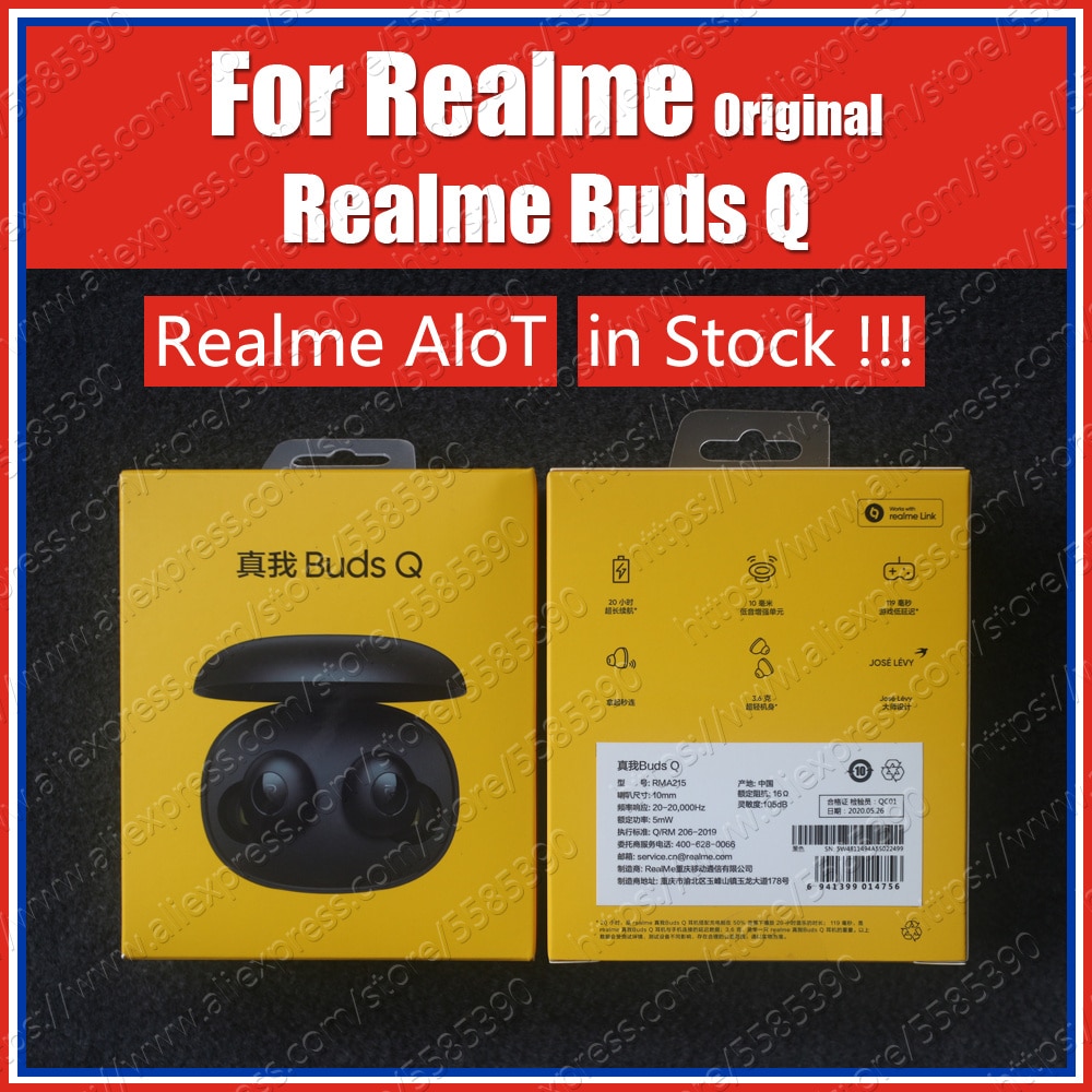 RMA215 Originele Realme Knoppen Q Tws Oordopjes Draadloze Bluetooth Koptelefoon 3.6G IPX4 Alot Product