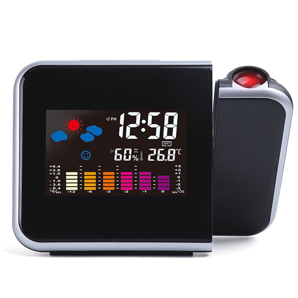Tafel Klok Projectie Wekker Met Weerstation Thermometer Datum Display Digitale Klok Usb Charger Snooze Led Projectie