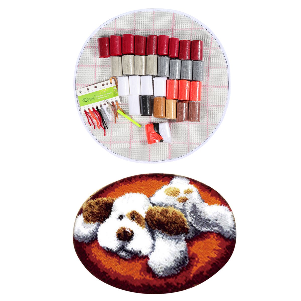 Santa Claus Dog Needlework Latch Hook Rug Kit Unfinished Crocheting Rug Embroidery Carpet Handmade Floor Mat Carpets Living Room: Dark Khaki