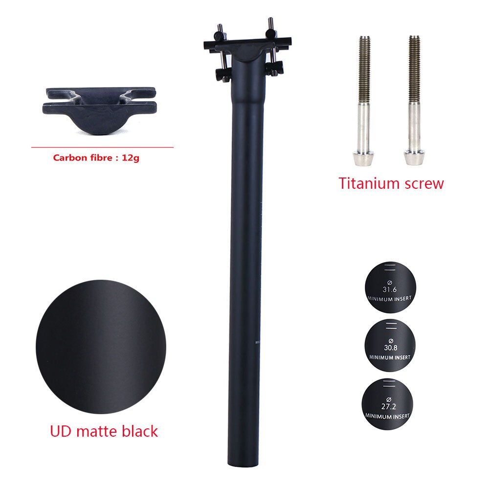 ELITA EINE Super licht Carbon Sattelstütze Fahrrad Sattelstütze MTB/rennrad sattelstütze 27.2/30.8/31.6*350/400mm
