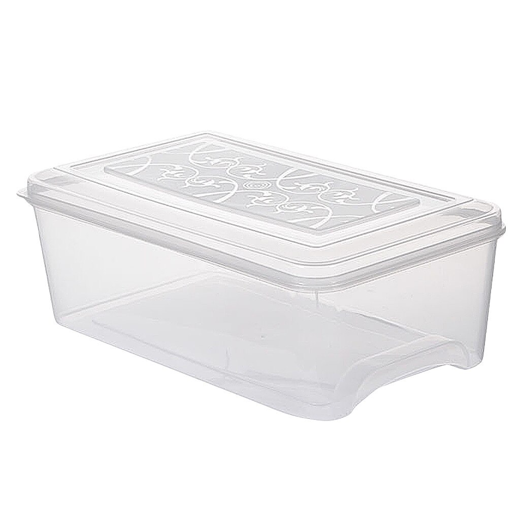 2#Kitchen Plastic Food Vegetable Storage Container Organizer Fridge Storage Box Food Containers Small Refrigerator Storage Boxes: Clear 