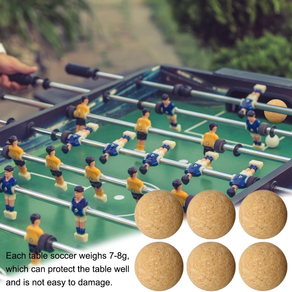6pcs/12pcs 36mm Cork Solid Wood Foosball Table Soccer Ball Football Baby Foot Fussball Desktop Table Soccer