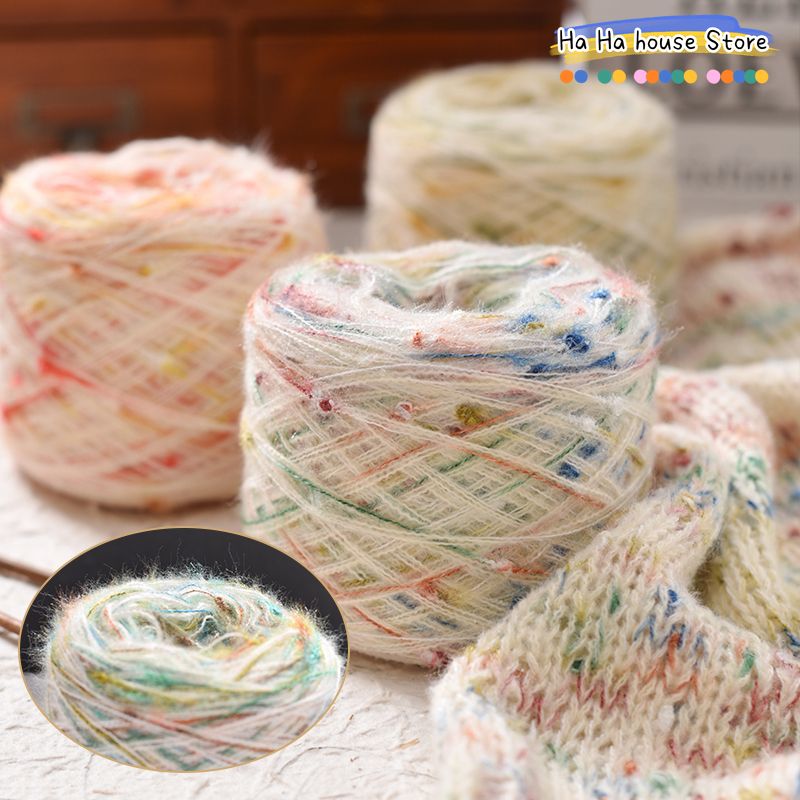 Gradient Cake Section Dyed Yarn Silk Section Dyed Mohair Yarn Hand Woven Wool Sweater Scarf DIY Hat Shawl Mohair for Crochet