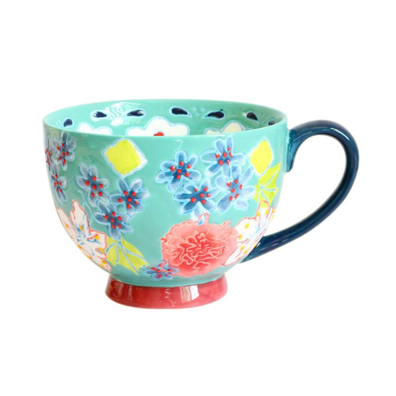 Ceramic Cup Water Cup Embossed Ceramic Cup Breakfast Cup mug