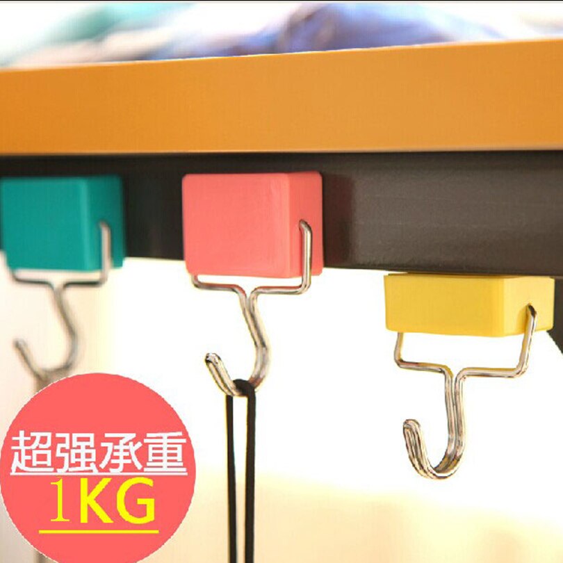 , Strong Magnetic key hooks refrigerator asingle metal + ABS plastic powerful magnets storage hooks