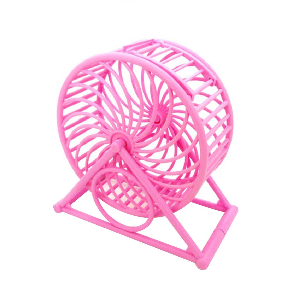 Hamster Running Wheel Sports Toy Windmill Running Wheel Exercise Wheels Plastic Scroll Silent Hamster Mouse Rat Gerbil Pet Toy: Pink