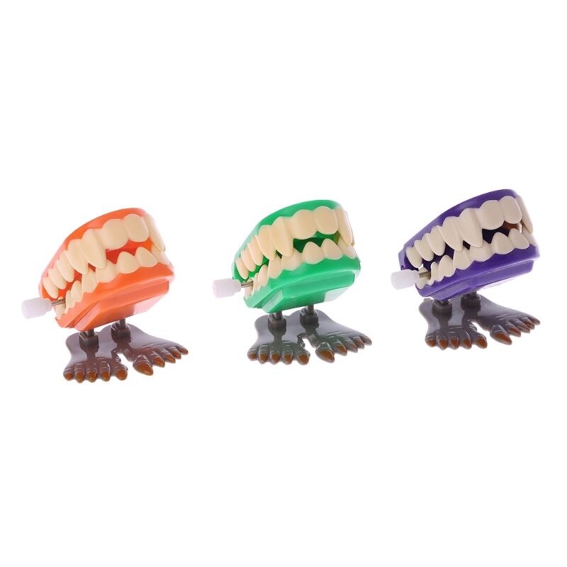 Clockwork Jumping Denture Educational Mechanical Toys Halloween Prank Decoration