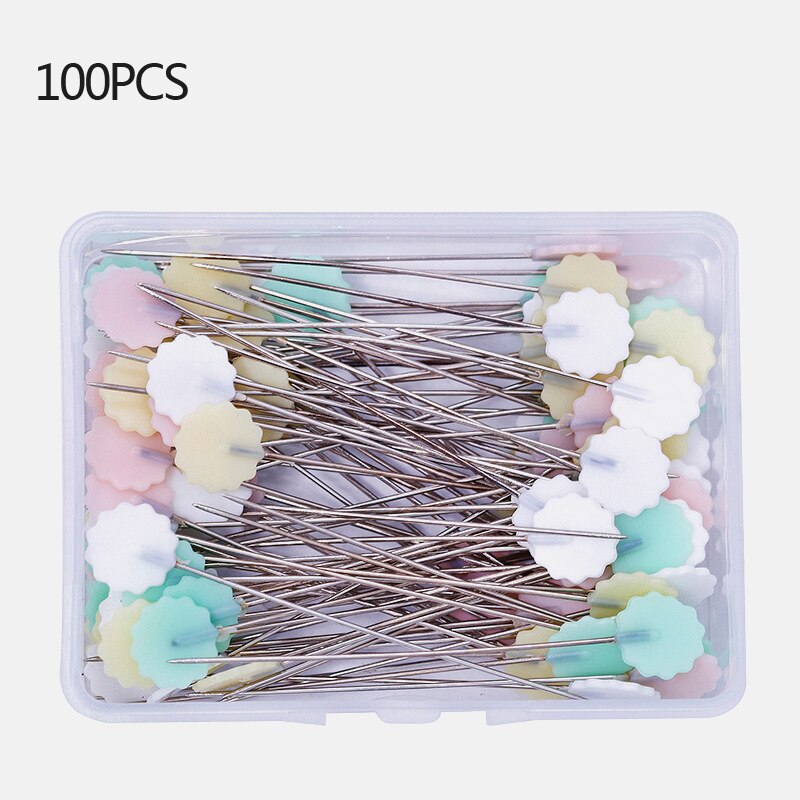 100Pcs Stainless Steel Dressmaking Pins DIY Sewing Accessories Embroidery Patchwork Pins Accessories Tools Sewing Marker Needle: 7 / 50Pcs