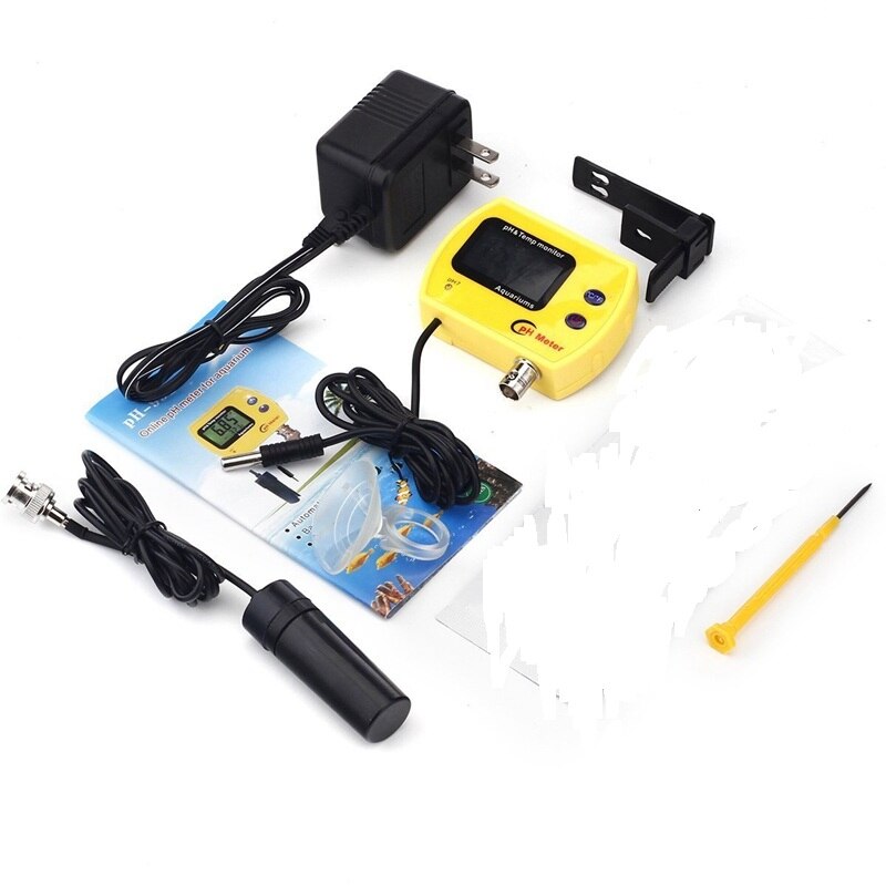 Portable numérique LCD en ligne pH TEMP mètre acidimètre Aquarium eau potable moniteur de 0.01 PH électrode analyseur rétro-éclairé