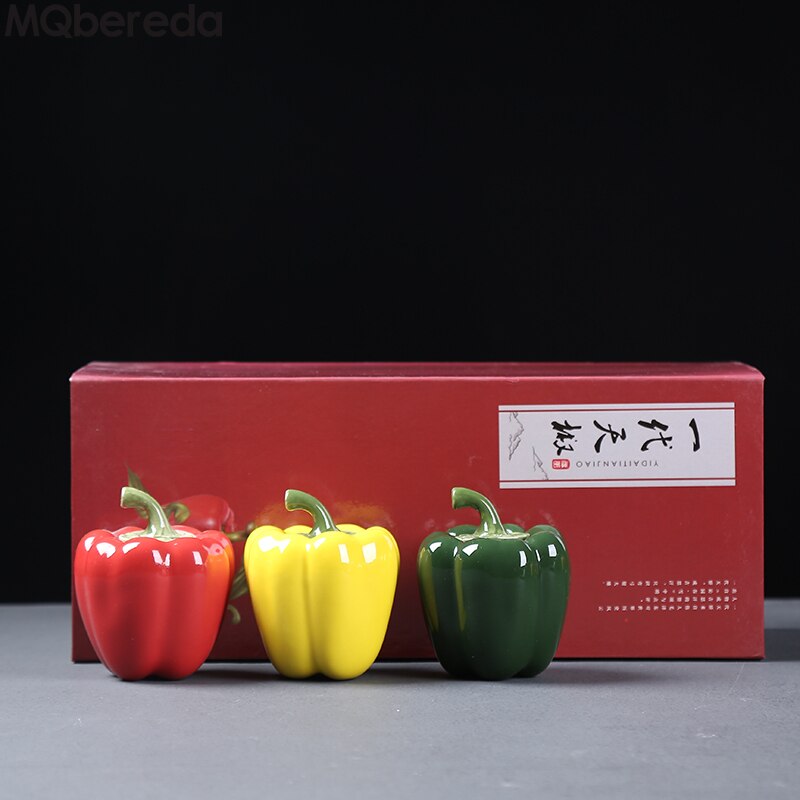 Kreative Keramik Tee Caddie Grün Pfeffer Tee Dosen Mini Tragbare Reise Lagerung Dosen Chinesischen Kung Fu Tee Kasten Keramik Tee Glas