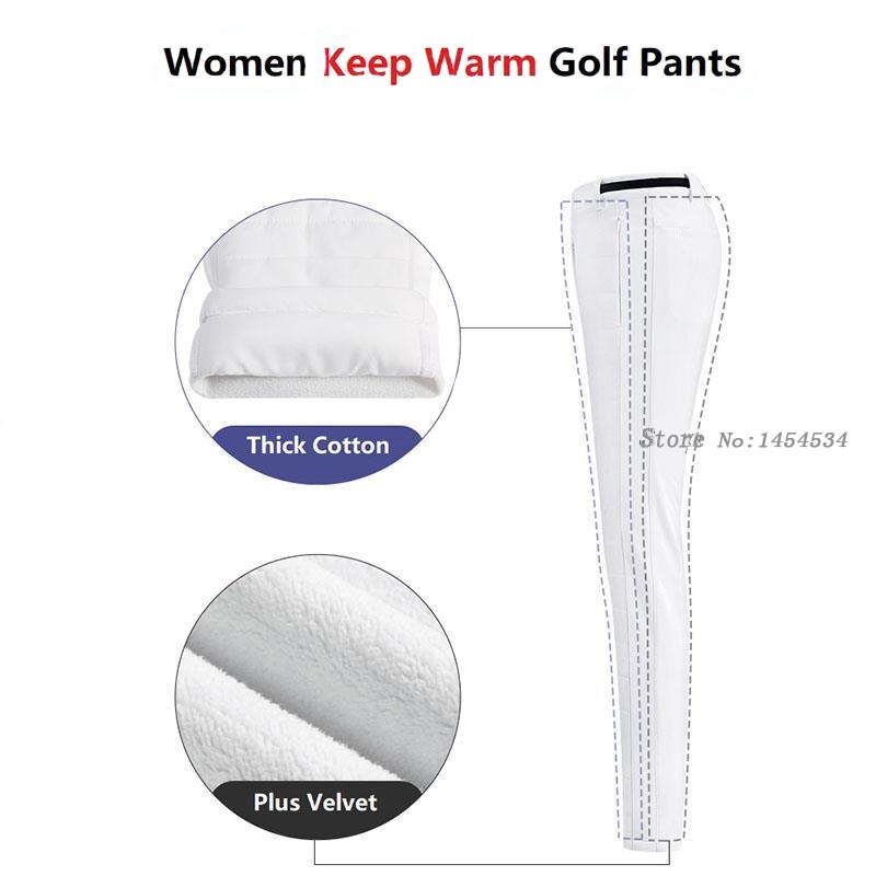 Pgm Vrouwen Winter Dikke Plus Fleece Golf Broek Warme Vrouwelijke Casual Katoenen Broek Dames Slim Fit Lange Broek Kleding Joggingbroek