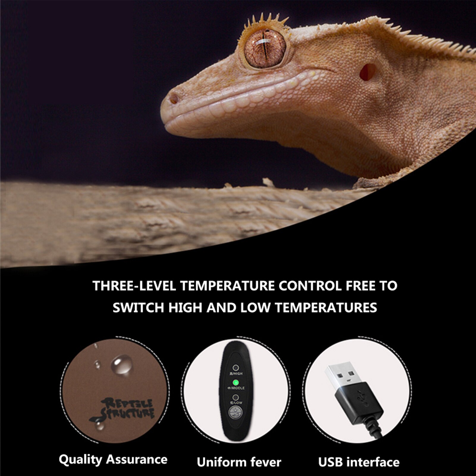 Reptile Heating Pad Temperature Control Pet Warmth Piece Lizard Hamster Anti-Smashing Urine Scratching Care Blanket